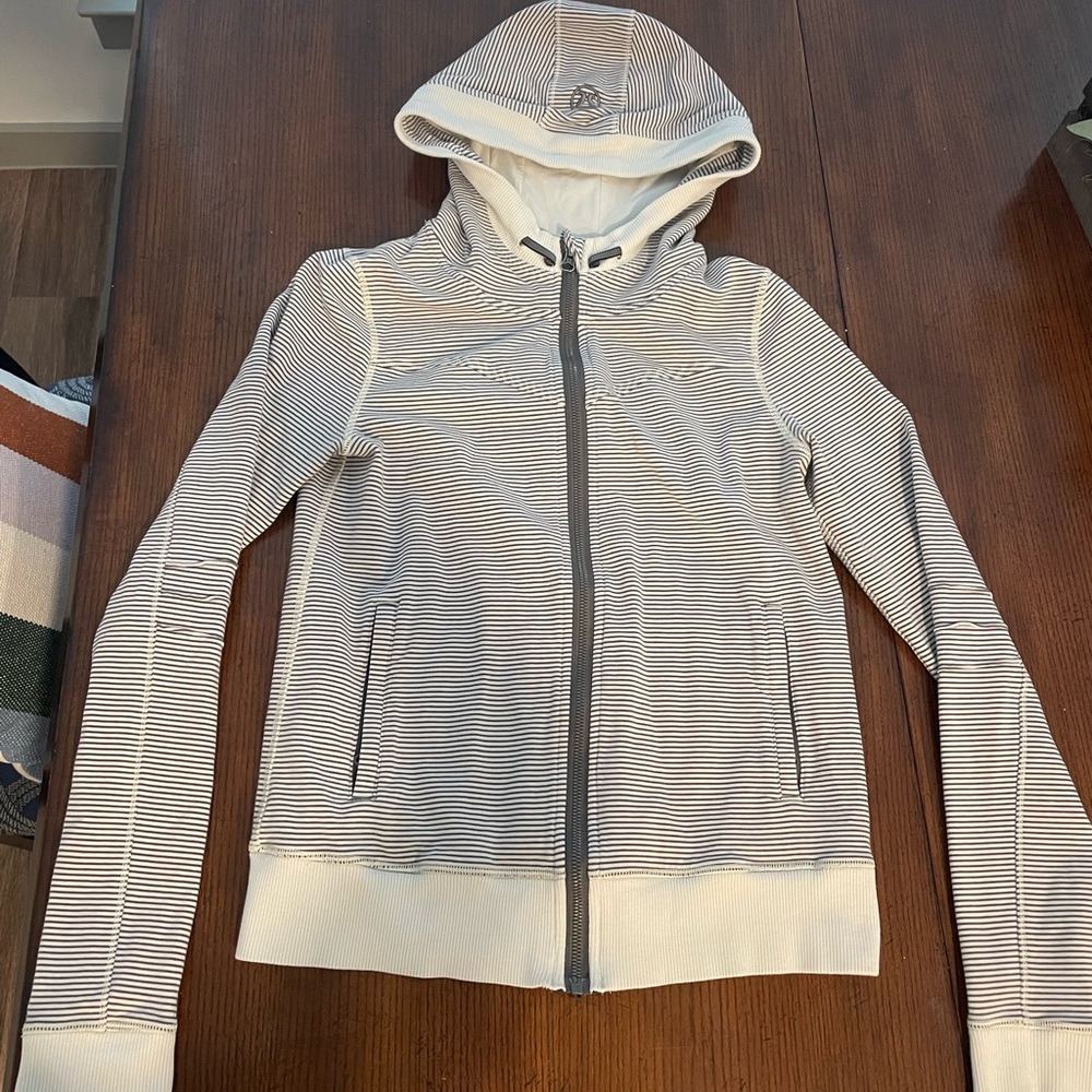 Lululemon striped scuba zip up hoodie